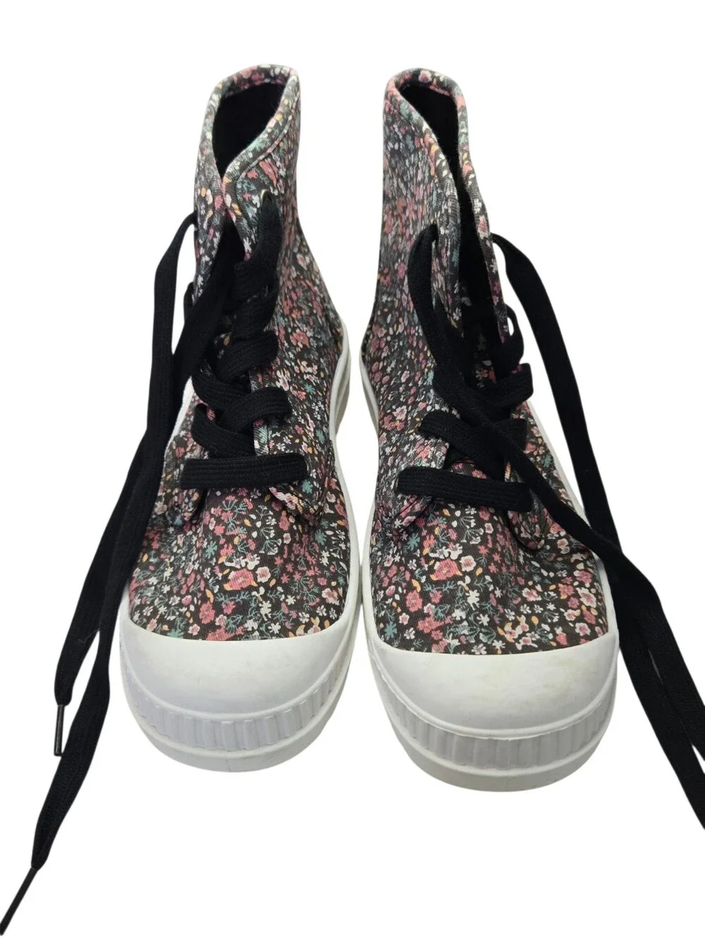 🌸 Floral High Top Sneakers | Women's Size 9M | Canvas Lace-Up Casual Shoes